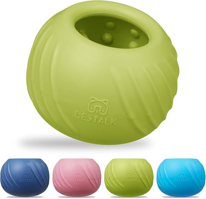 Long-Lasting Dog Lick Toy, Wobbly Dog Enrichment Lick Bowl to Keep Dogs Busy, Interactive Stuffable Dog Treat Feeder for Boredom, Silicone Treat Dispensing Chew Toy(Green,M)