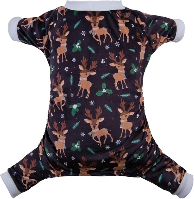 CuteBone Soft & Stretchy Dog Christmas Pajamas - Cozy Pet Jammies Breathable Jumpsuit for Small Dogs - All-Season Comfy Outfit Easy-On Pullover Design - Keeps Pets Warm & Comfortable P256S