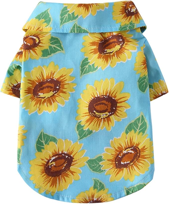 Tangpan Summer Pet Daisy Hawaiian Beach Plaid Print Shirts Clothes for Dog S06 Green L