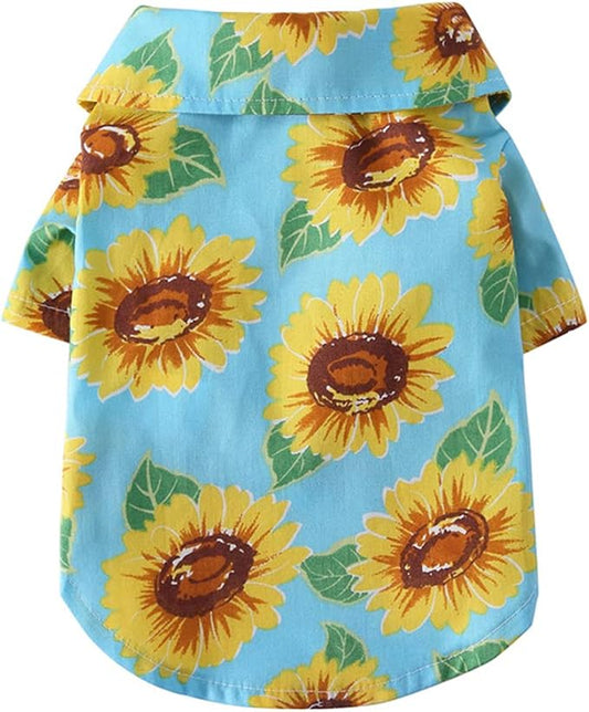 Tangpan Summer Pet Daisy Hawaiian Beach Plaid Print Shirts Clothes for Dog S06 Green L