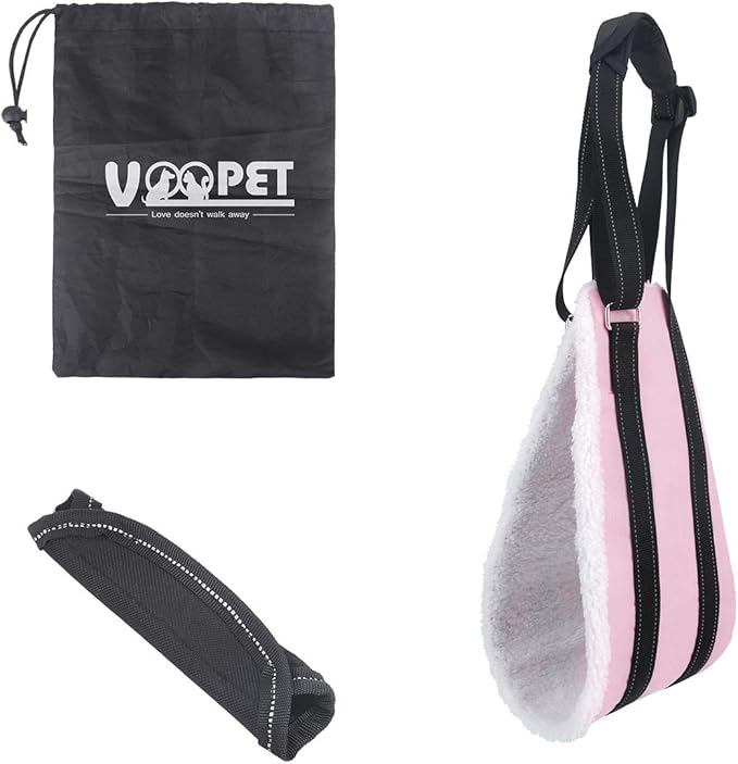 VOOPET Dog Sling, Portable Hip Support Harness Assist Lift Dogs Rear for Canine Aid - Pet Lift Harness for Small, Medium & Large Dogs Hind Leg Support Rehabilitation