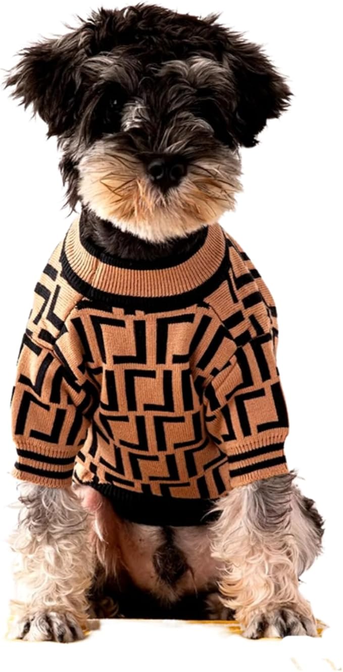 Luxury Dog Sweater – Soft Knit Designer Pet Outfit for Small Dogs & Puppies, XS–L, Stylish Warm Clothing for Yorkies, Chihuahuas, Dachshunds, Maltese, French Bulldog