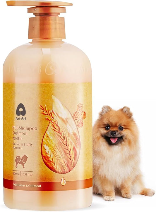 Arf Arf Volumizing Dog Shampoo with Nettle & Oatmeal - German Fluffy Formula for Bichons, Poodles & Pomeranians - Adds Body & Softens Coat - Fresh Scent, 16oz