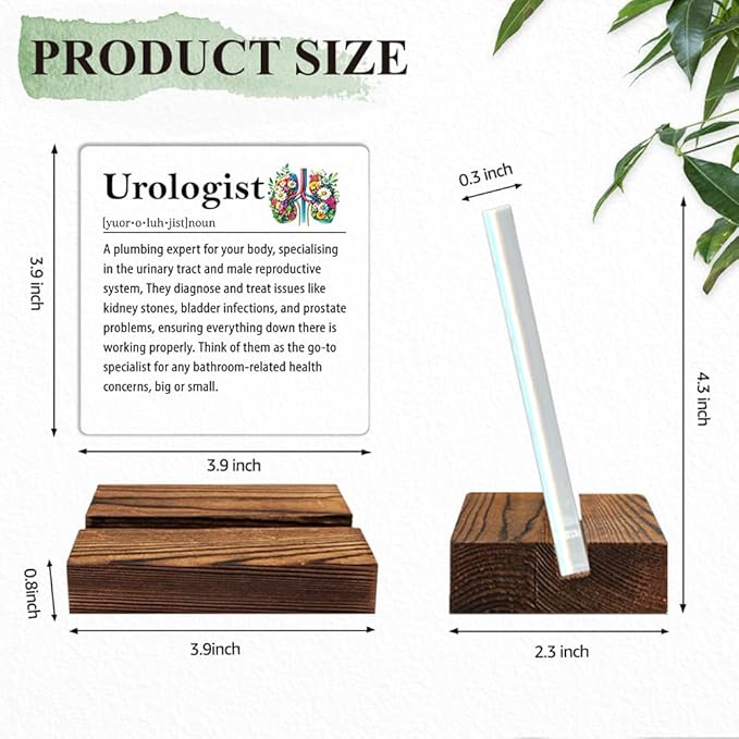Urologist Definition Acrylic Sign with Wood Stand, Cheeky Gifts for Urologist, Office Gifts for New Urologists, Funny Hospital Urologists' Present, Urologists Retirement Appreciation Present