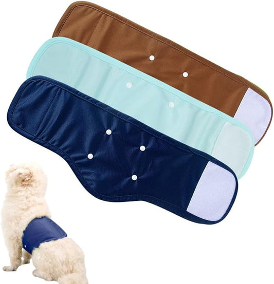 Washable Reusable Dog Diapers Male Breathable Belly Bands for Male Dogs Dog Diapers with Nappy XL (3 Pack)