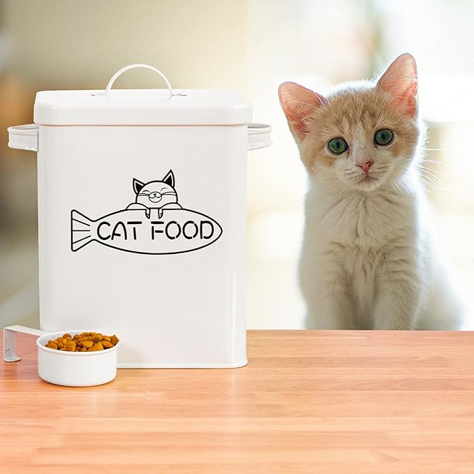 Dog and Cat Food Storage Container, Farmhouse Pet Food Containers with Lid and Dry Food Scoop, Durable Airtight Great Gift for Pet Owners