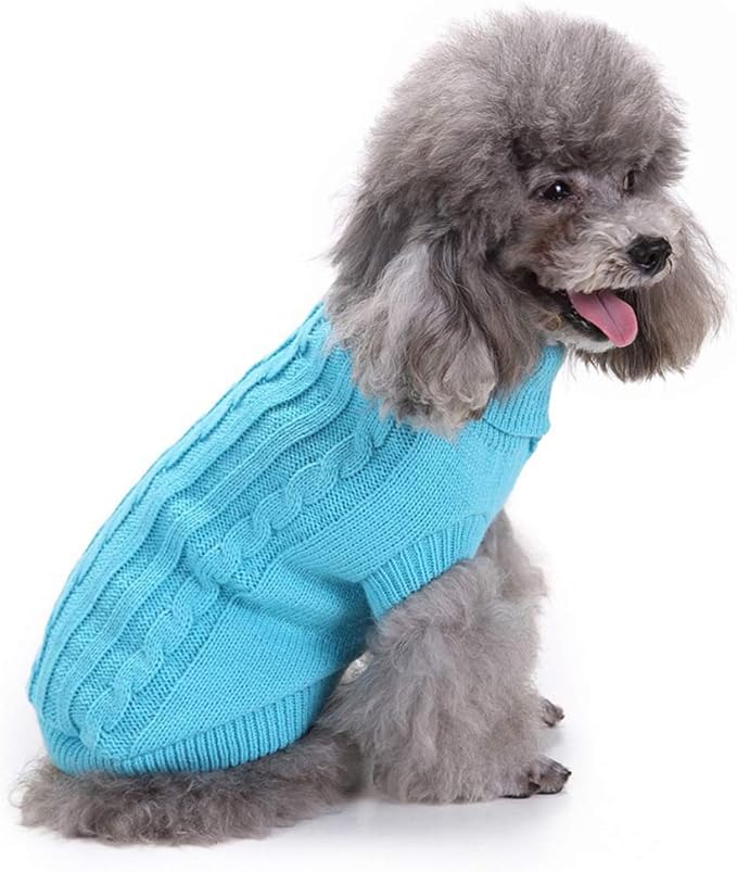 Warm Classic Turtleneck Winter Dog & Cat Sweater - Small, Medium, Large - Cute Christmas Sweater for Girls & Boys