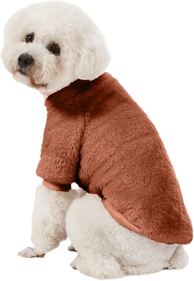 Dog Sweater, 3 Pack Dog Sweaters for Small Dogs, Dog Clothes for Small Dogs Girl Boy, Ultra Soft and Warm Puppy Sweater Dog Coat for Winter Christmas (Orange+Coffee+Yellow, Medium)