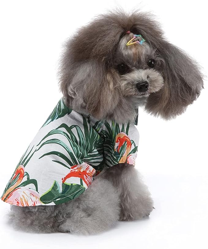 Tangpan Summer Pet Daisy Hawaiian Beach Plaid Print Shirts Clothes for Dog S09 White XL