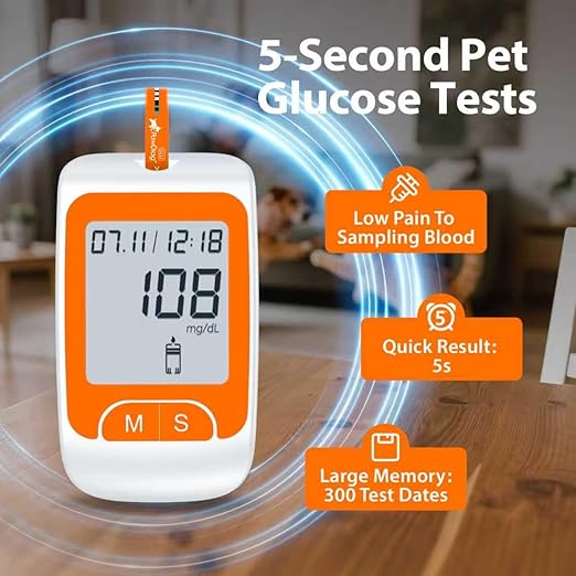 Pet Glucose 100 Test Strips & 100 Lancets(Double the Standard Supply 50) – Refill Pack for Dogs & Cats, Compatible with PawDiag Blood Glucose Monitor