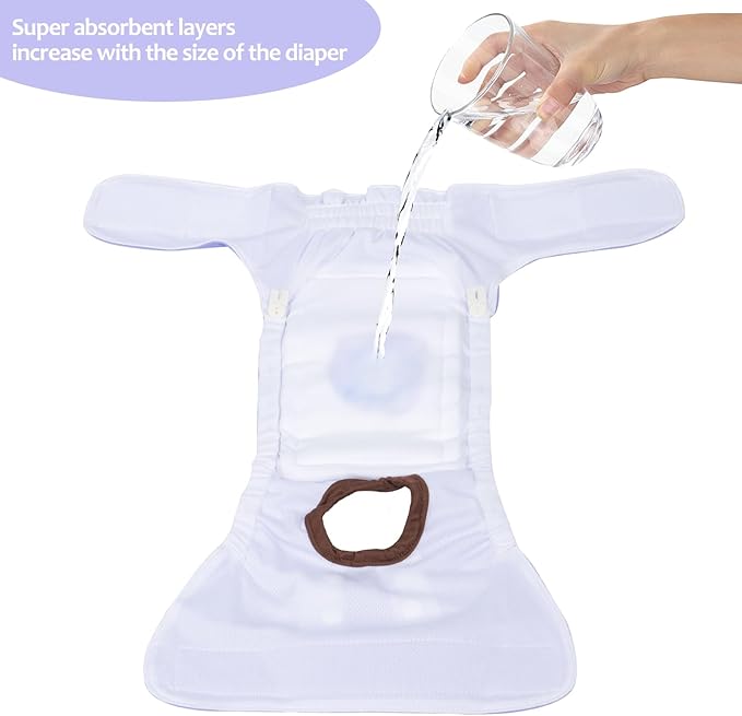 CuteBone Dog Diapers Female 3 Pack Reusable Doggy Diapers with One Suspender for Small Medium Large Dog Period BDD01S