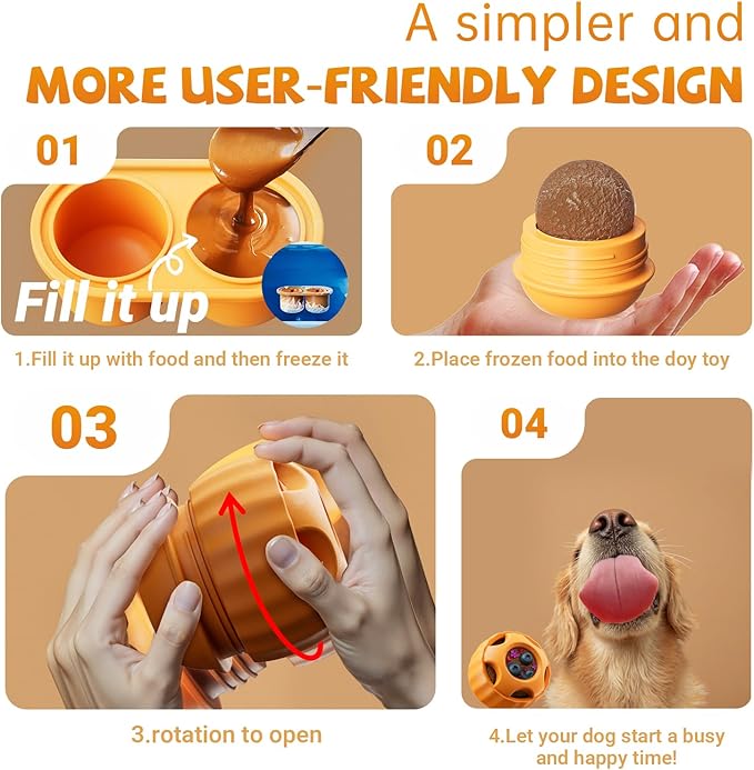 havit Frozen Dog Treats Toy to Keep Them Busy, Cognitive Dog Enrichment Toys,Interactive Toys Long Lasting, Easy to Clean (2 Pack)