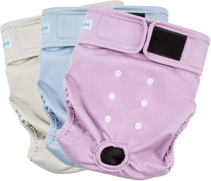 Paw Legend Washable Reusable Female Dog Period Diapers for Heat Doggie Puppy Diapers for Female Dogs (3 Pack, Large)