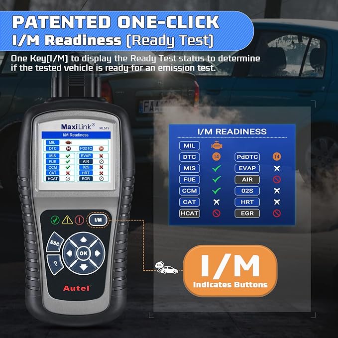 Autel MaxiLink ML519 Enhanced Mode 6 OBD2 Scanner Auto Diagnostic Scan Tool Check Engine Fault Code Reader CAN Scan Tool, Upgraded Ver. of AL319