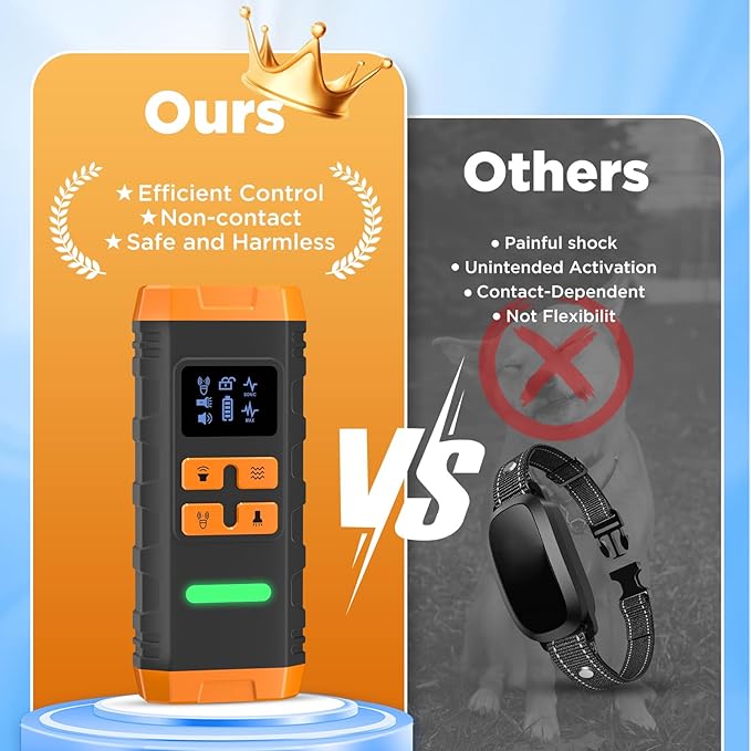 Dog Bark Deterrent Device,2X Ultrasonic Anti Barking Device for Dogs, 50 FT Range No More Indoors Outdoors Behavior Correct Safe & Humane Rechargeable Barkshield for Dogs