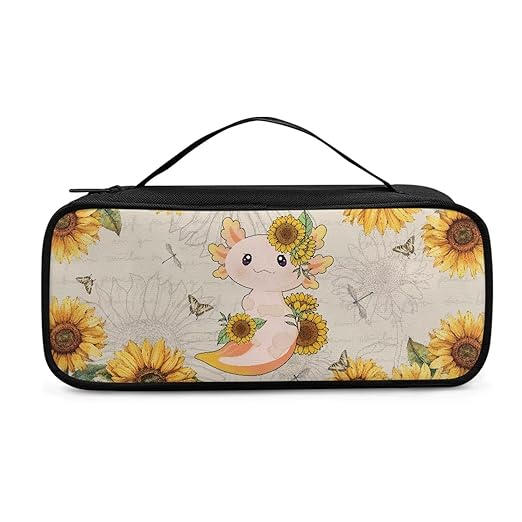 Gomyblomy Axolotl Sunflower Stethoscope Carrying Case with Extra Room for Nurse/Doctor Accessories, Fit for Classic III, Lightweight II S.E,Cardiology IV Stethoscope and More