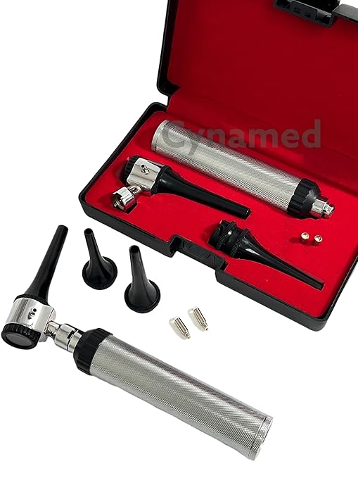 ArtLaB-Premium Veterinary Otoscope Set Kit Veterinary Diagnostic Set Instrument with Reusable Ear Speculas Set -Veterinary Diagnostic Otoscope Set and Hartmann Speculum (Vet Hard CASE Otoscope)