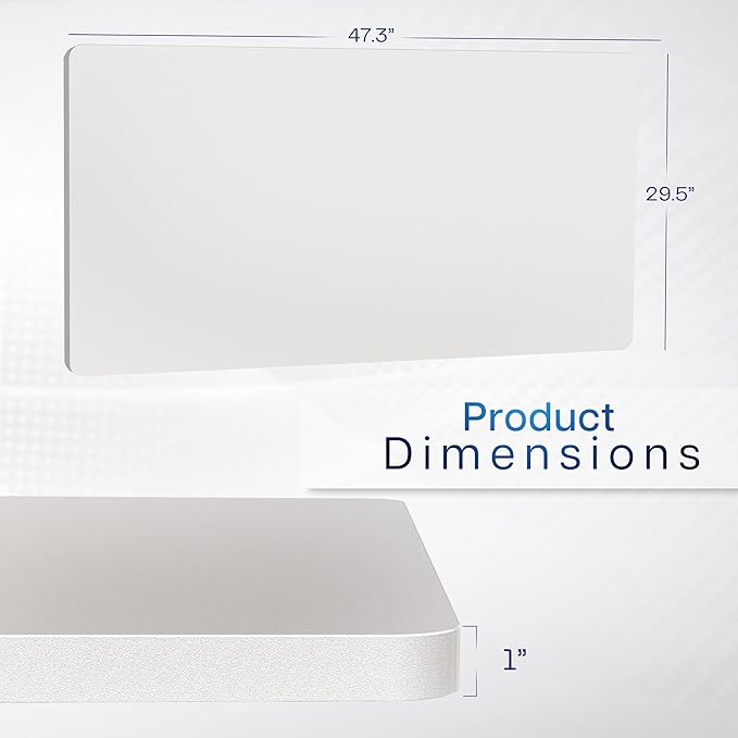 VIVO Universal 48 x 30 inch Solid One-Piece Table Top for Standard and Sit to Stand Height Adjustable Home and Office Desk Frames, White, DESK-TOP48-30W
