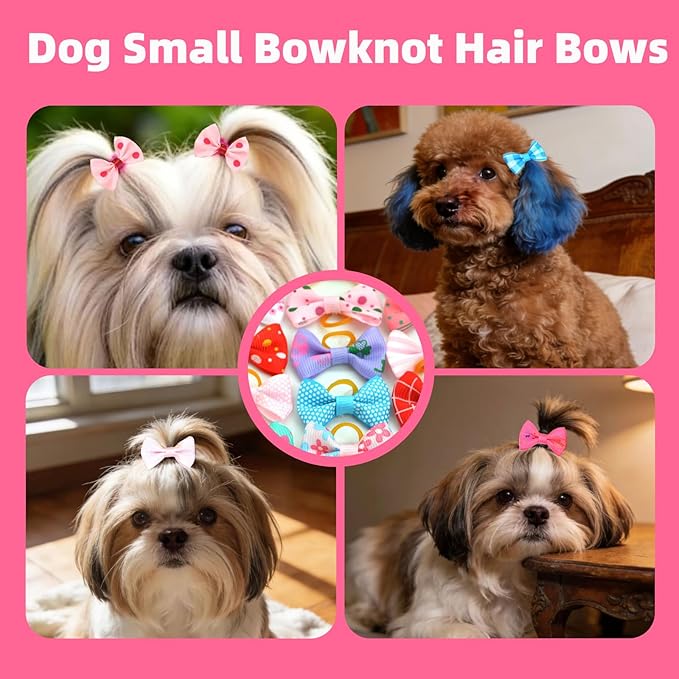Dog Nail Art Pens,Nail Art Markers for Dog-6 Colors & 20 Pcs Dog Bowknot Hair Bows, DIY Nails for Pet, Dog Safe Nail Polish Non Toxic, Odorless, Easy to Apply