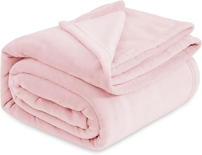Bedsure GentleSoft Pink Fleece Throw Blanket for Couch - 300GSM Cozy Soft Blankets for Women, Cute Small Fleece Throws for Girls, Pink Home Decor Gifts, 50x60 Inches