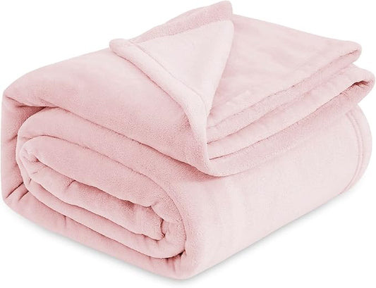 Bedsure GentleSoft Pink Fleece Throw Blanket for Couch - 300GSM Cozy Soft Blankets for Women, Cute Small Fleece Throws for Girls, Pink Home Decor Gifts, 50x60 Inches