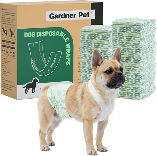 Gardner Pet Male Dog Diapers Disposable 30 Ct, Male Dog Wraps with Wetness Indicator & Flashdry Gel Technology, Dog Diapers Male for Puppy Training, Marking, Incontinence, Travel - Small