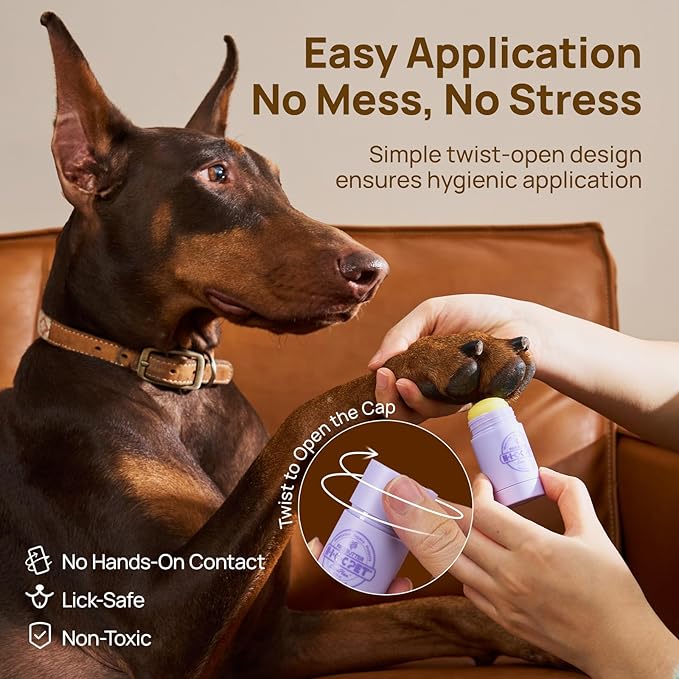 HICC PET Dog Paw Balm 1.06 oz Value Pack for Dogs & Cats, All-Natural Paw Balm Dogs Lick Safe, Moisturizing and Healing Dry Cracked Paws, Improves Rough Paws Relieves Odor, Horse Hoof, Joint Care