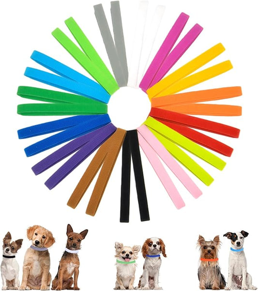 30 PCS Puppy Whelping Collars,Newborn Pet Collars,Soft Adjustable ID Bands,Puppy ID Collars for Newborn Pet Dog Cat