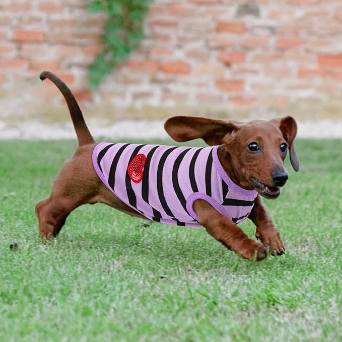 Dog Shirts for Large Dogs, Striped T-Shirts Pets Vest Pet Apparel Tee Shirts Dog Tank Top Spring Summer Suitable for Chihuahua French Bulldog Bichon Shih Tzu
