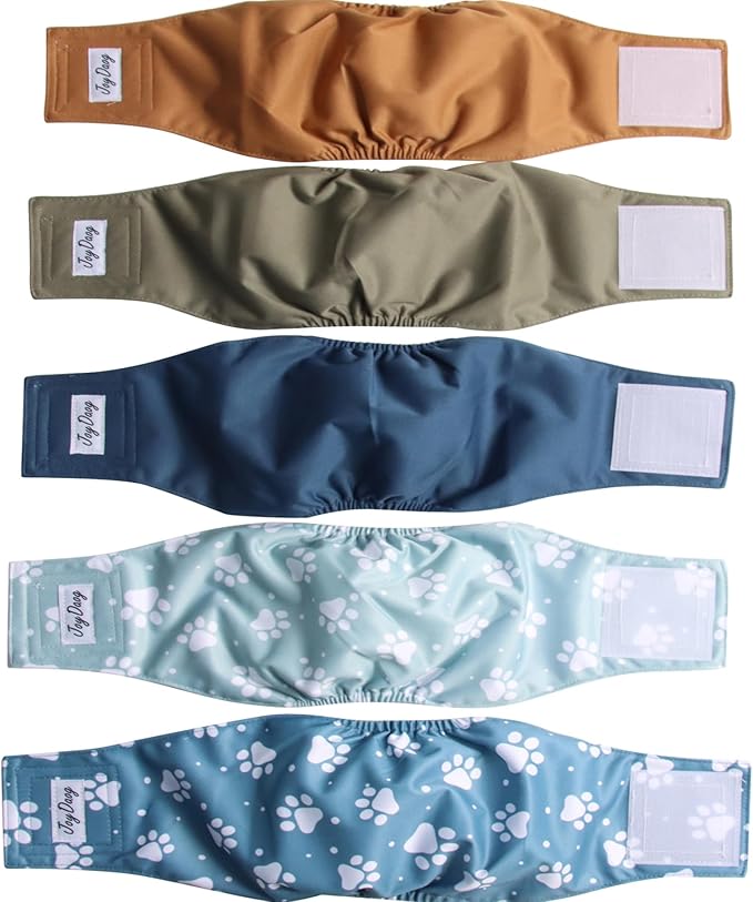 Reusable Dog Belly Bands for Male Dogs Diapers,5 Pack Premium Washable Dog Diapers Male Puppy Nappies Wrap,XS