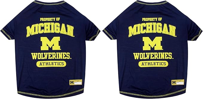 Pets First Collegiate Michigan Wolverines Dog T-Shirt, X-Large. - Licensed Shirt for Pets Team Colored with Team Logos.- Premium Stretchable Materials for The Comfrot of Your Dog & Cat. (Pack of 2)