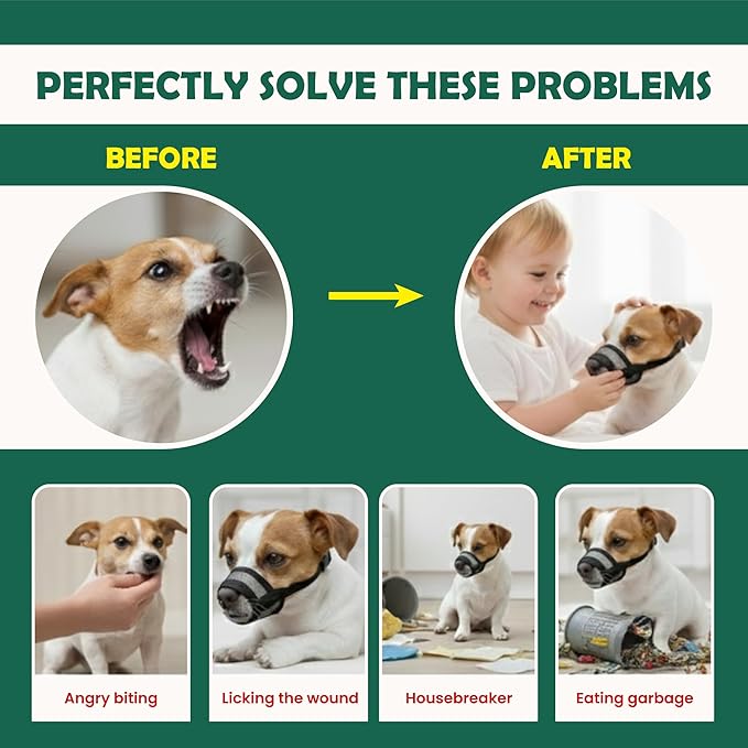Dog Muzzle for Small Dogs - Soft Air Mesh Small Dog Muzzle | Perfect for Barking and Biting Prevention | Puppy Mussels for Grooming Allows Panting & Drinking