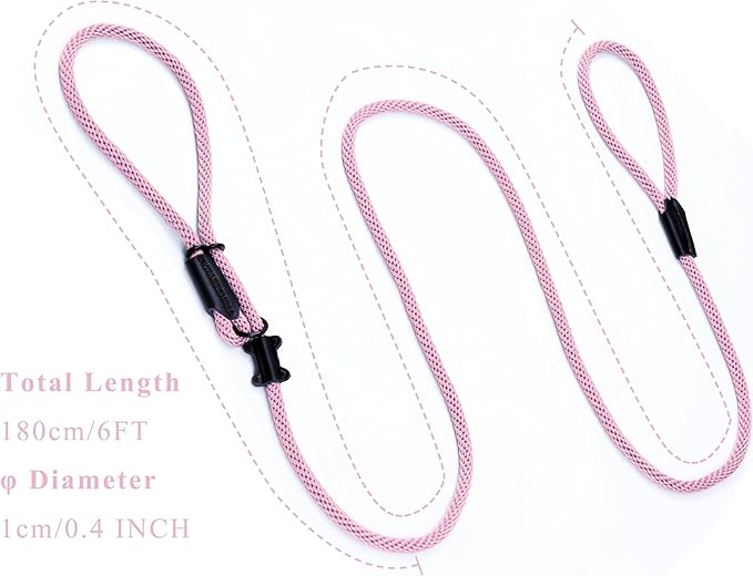 Multifunctional Figure 8 Padded Head Halter Walking Training Leather Stopper Slip Lead Dog Rope Leash Muzzle (Pink)