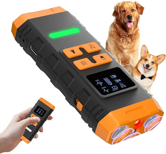 Dog Bark Deterrent Device,2X Ultrasonic Anti Barking Device for Dogs, 50 FT Range No More Indoors Outdoors Behavior Correct Safe & Humane Rechargeable Barkshield for Dogs