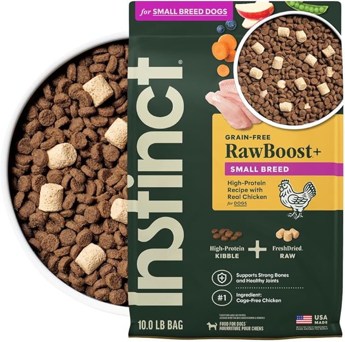 Instinct RawBoost Small Breed, Natural Dry Dog Food with FreshDried Raw, High Protein, Grain-Free Recipe - Real Chicken, 10 lb. Bag
