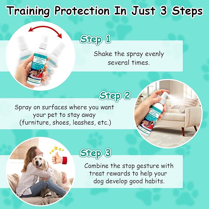 Bitter Apple Spray for Dogs to Stop Chewing,No Chew Spray for Dogs-Effective Indoor Deterrent Training Corrector for Anti-Scratch, Furniture Protection