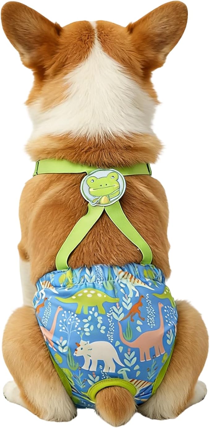 Diaper for Dogs,Washable Female Panties with Suspender,Reusable Doggie Diaper | for Home Apartment Indoor Outdoor Travel Car Crate Kennel Yard Park Beach Camping