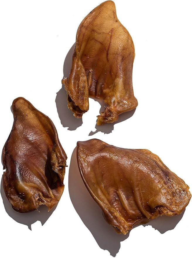 Jack&Pup Whole Pig Ears for Dogs (25 Pack) - All Natural Single Ingredient Extra Thick Large Pigs Ears - Premium Dog Pig Ear Treats - Natural Dog Pork Chews; Excellent Rawhide Alternative