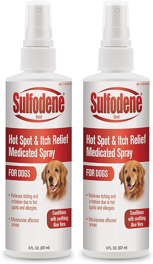 Sulfodene Hot Spot & Itch Relief Medicated Spray for Dog 8oz,(Pack of 2)