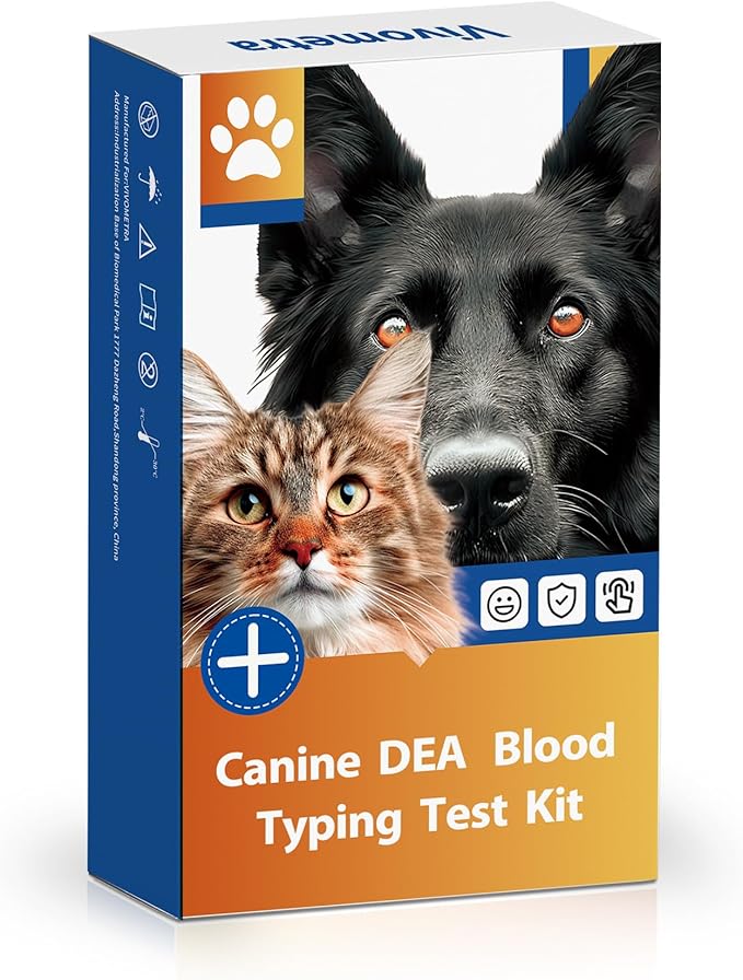 Canine Dog Blood Typing Test Kit for DEA1 Detection | at-Home Dog Blood Type Test with Free Stainless Steel ID Tag