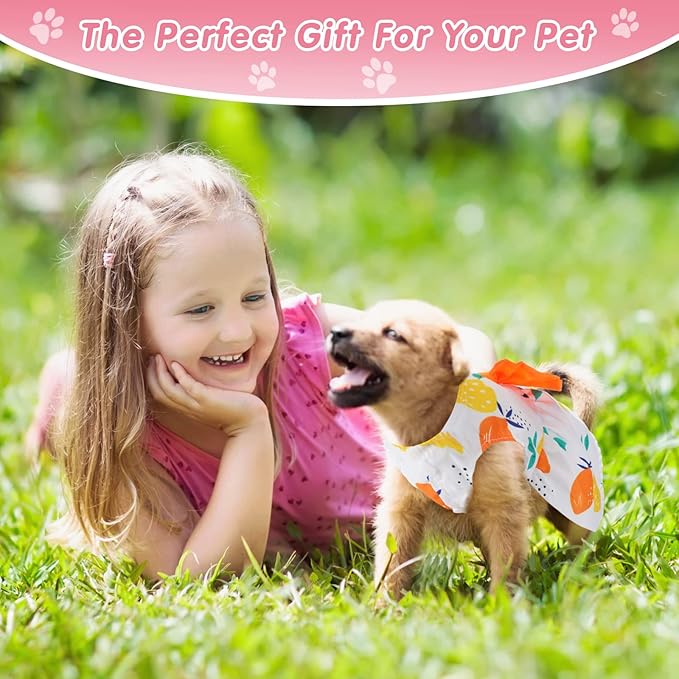 Saintrygo 5 Pieces Floral Dog Dress Cute Dog Skirt Pet Dresses Pet Clothes Dresses Cat Princess Bowknot Clothes Puppy Outfits for Yorkie Puppy Cat, 5 Styles(Cute Style,Medium)