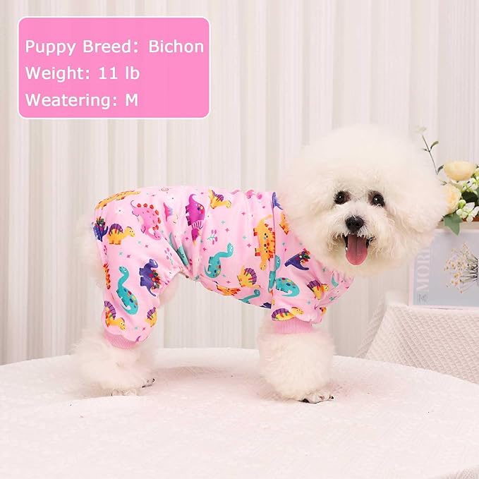 Kosiyi Dog Clothes for Small Dogs - Girl & Boy Dog Pajamas, Stretch Fleece Winter & Spring Outfit, Lightweight Velvet Dog Jumpsuit, Pjs, Onesie