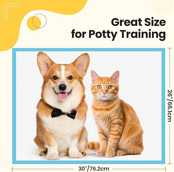 Puppy Pads 100 Count 30"x26", Great Value Potty Pads for Dogs XL, Large Pee Pads Piddle Pads for Pet Training, Leak-Proof Dog Pee Pads for Doggy Daily Use