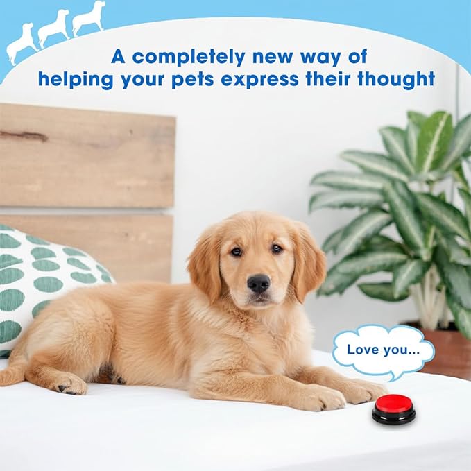 8 Pieces Voice Recording Button for Dog Voice Recording Clicker for Cat Colorful Dog Buttons for Communication 30 Second Record & Playback Pet Talking Trainin Buttons Funny Gifts for Pet