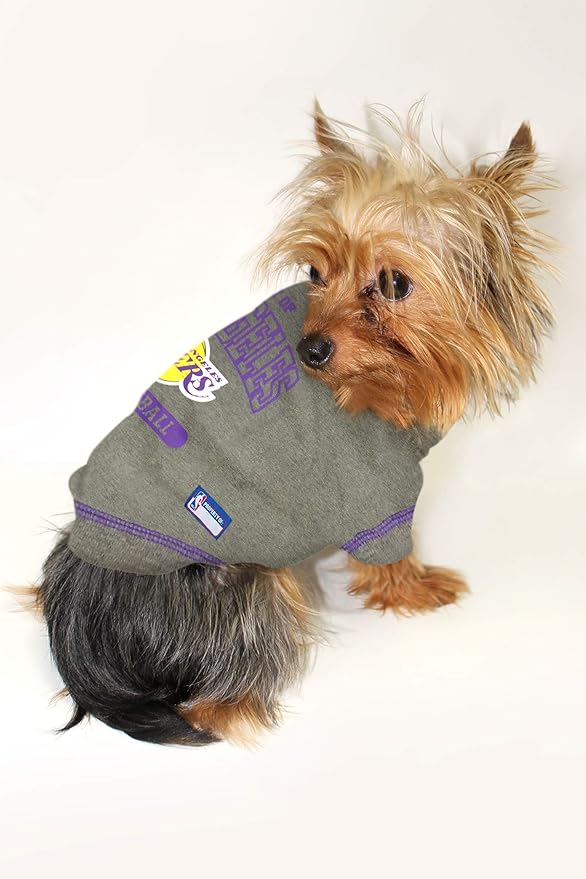 Pets First NBA Licensed Hoodies & T-shirt for Dogs & Cats, Los Angeles Lakers, Medium