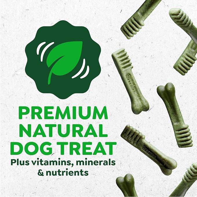 Greenies Dental Treats for Dogs, Veterinarian-Recommended Aging Care Adult Natural Dental Dog Treats, Teenie Size, 27 oz. Pack, 96 Count
