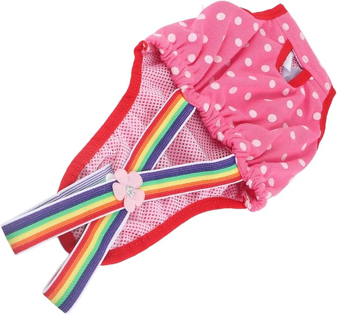 Female Dog Puppy Pet Diaper Menstrual Suspender Underwear Reusable Washable Shorts Rose Red XS (No. 8 (XS) Recommends Selling Attributes)