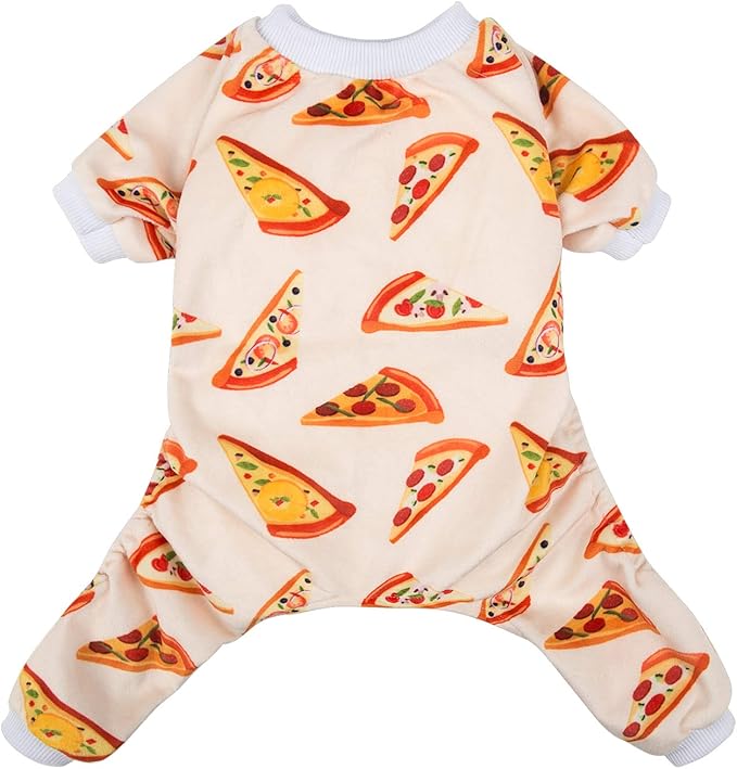 CuteBone Soft & Stretchy Dog Pajamas - Cozy Pet Jammies Breathable Jumpsuit for Small Dogs - All-Season Comfy Outfit Easy-On Pullover Design - Keeps Pets Warm & Comfortable P55L