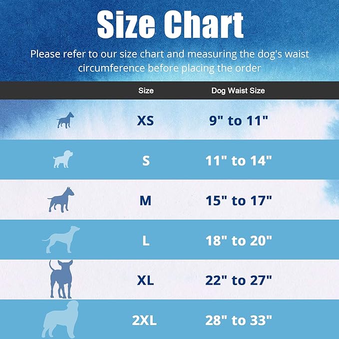 Female Dogs Diapers Belly Bands, Washable Reusable Female Doggy Wraps Panties for Doggie Puppy Pooping Potty Training Heat Incontinence Marking Pañal para Perro Large