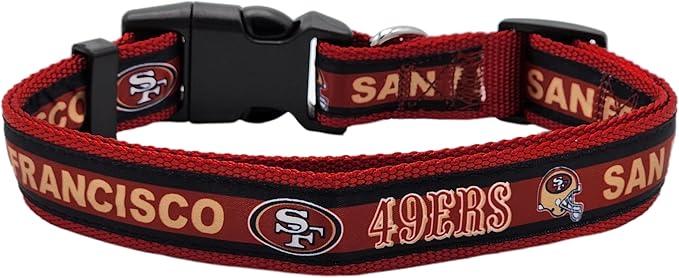 Pets First NFL San Francisco 49ers Licensed PET COLLAR, Medium - Heavy-Duty, Strong, and Durable Dog Collar. Available in 31 Football Teams and 4 Sizes
